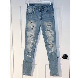American Eagle High Rise Distressed Jeggings